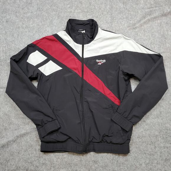 Reebok Jacket Womens Large Classics Vector Track Jacket Full Zip Windbreaker - Picture 1 of 13